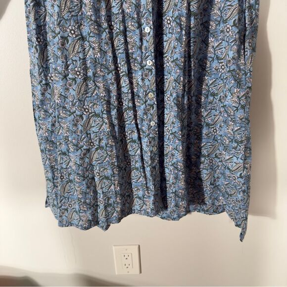 Natural Life Long Sleeve Blue Cottagecore Prairie Floral Shirt Dress Medium - Picture 7 of 10